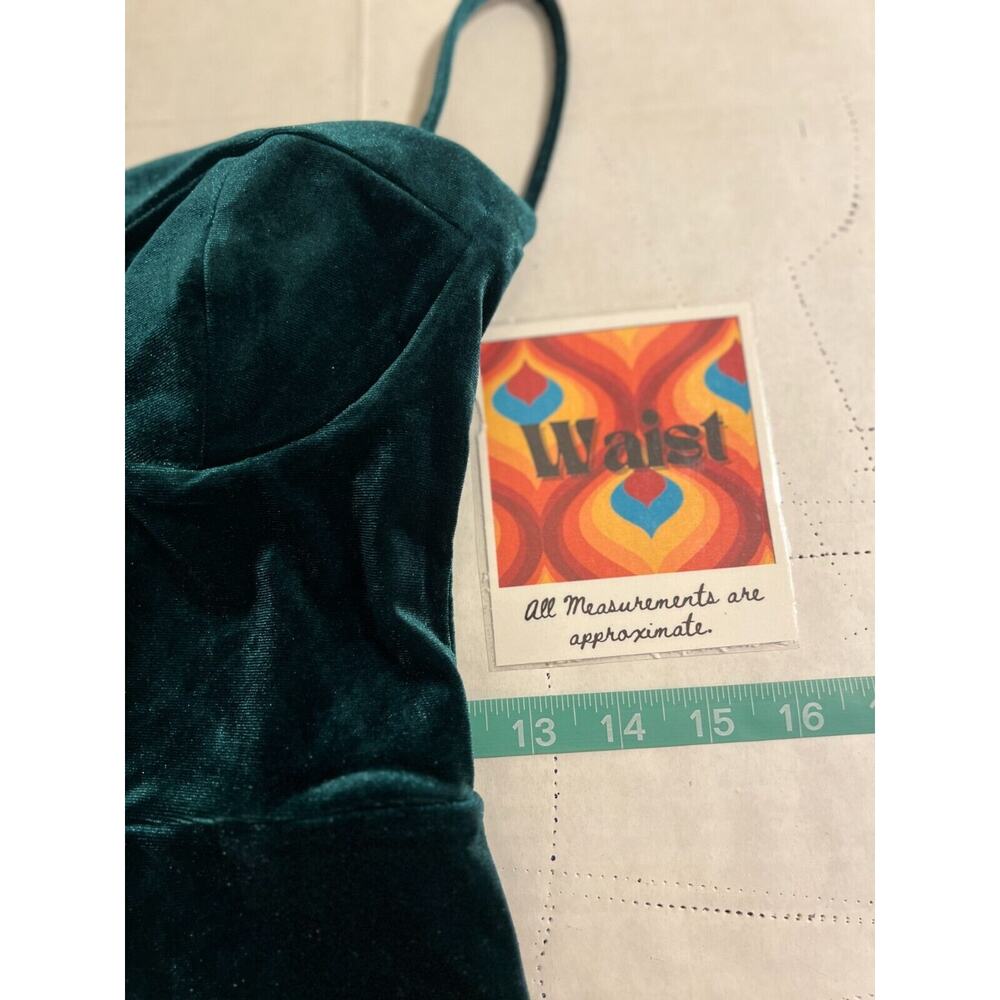Trixxi Womens Green Velvet Sweetheart‎ Mini Cocktail Dress Sz S NWOT Retro Party - Picture 9 of 10